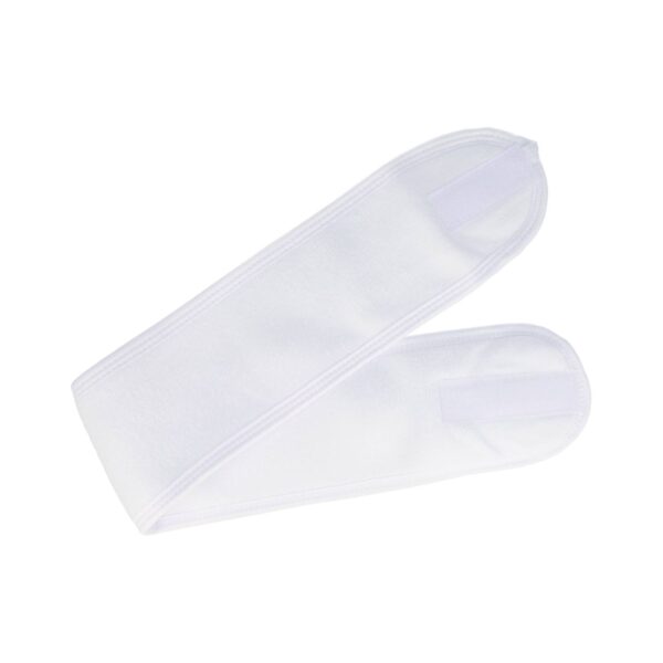haarband make-up wit_3 Haarband Make-Up – Beauty hoofdband 8 cm – Verstelbaar met klittenband – Wit