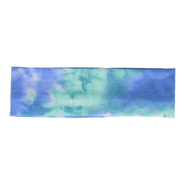 haarband stof tie dye color_1 Haarband Stof 7cm - Tie Dye Patroon – Jersey – Blauw Groen