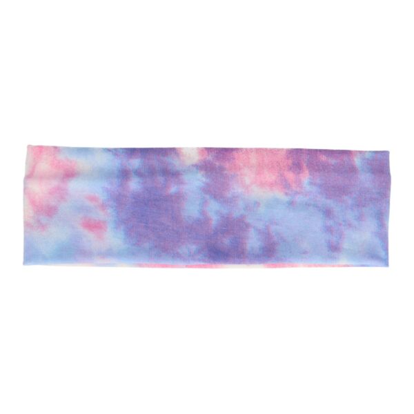 haarband stof tie dye color_5 Haarband Stof 7cm - Tie Dye Patroon - Jersey - Paars Blauw Roze
