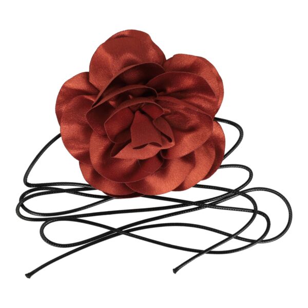 haarband striklint bloem_3 Haarband Bloem 11cm - Veter Striklint - Roestkleur Bruin