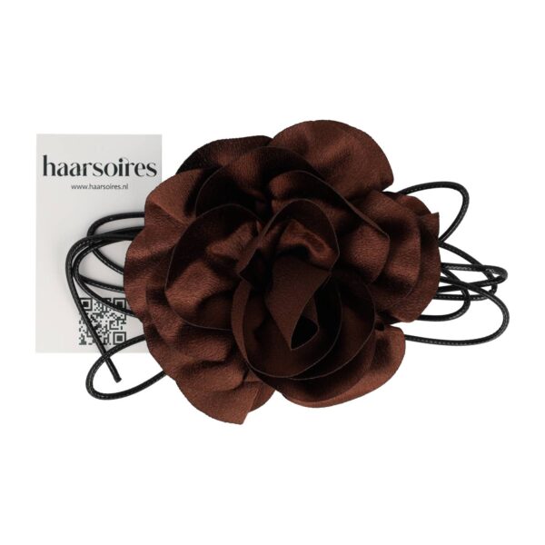 haarband striklint bloem_5 Haarband Bloem - Veter Striklint - Bruin