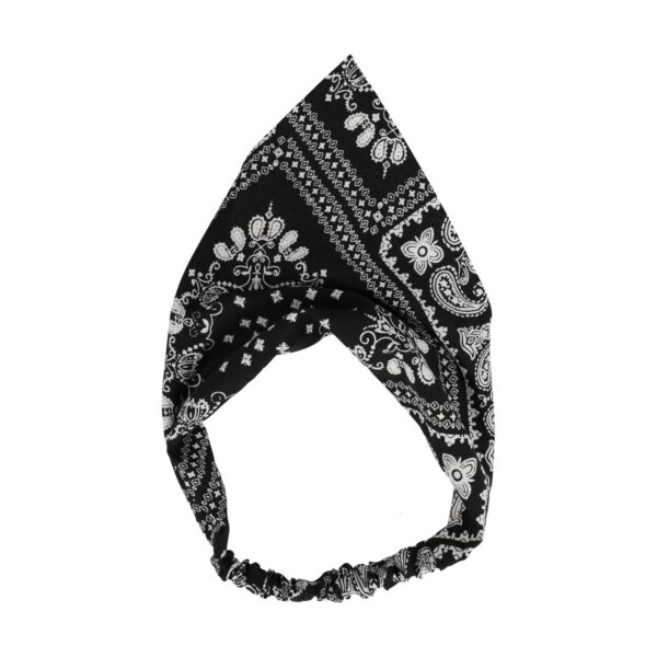 haarband zakdoek paisley print_1 Haarband Bandana - Paisley Patroon - Wit Zwart