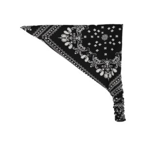 Haarband Bandana - Paisley Patroon - Wit Zwart