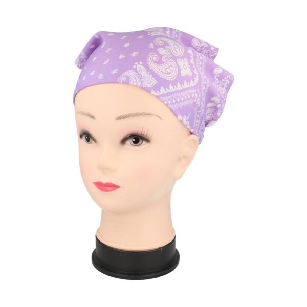 haarband zakdoek paisley print_22 Haarband Bandana - Paisley Patroon - Wit Paars