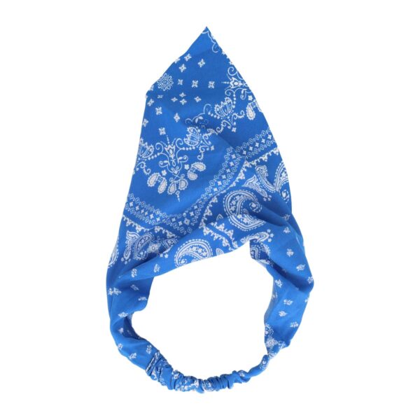 haarband zakdoek paisley print_7 Haarband Bandana - Paisley Patroon - Wit Blauw