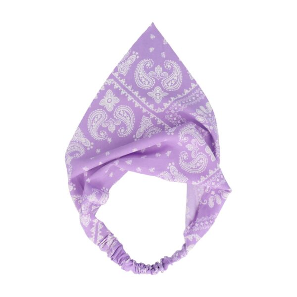 haarband zakdoek paisley print_9 Haarband Bandana - Paisley Patroon - Wit Paars
