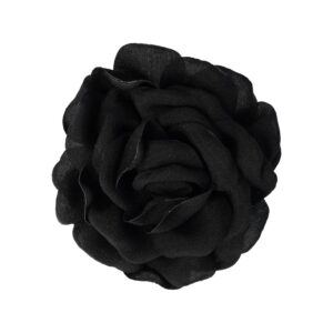 Haarspeld Duckklem 10cm – Haarbloem Roos – Zwart