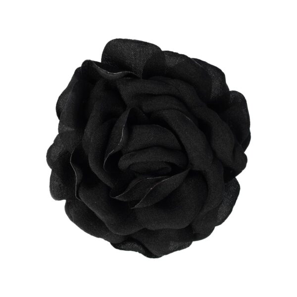 haarbloem klem broche zwart wit rood_1 Haarspeld Duckklem 10cm – Haarbloem Roos – Zwart