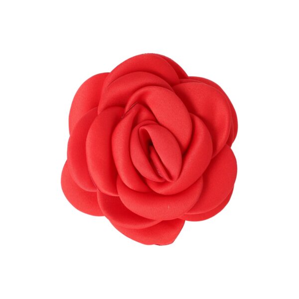 haarbloem klem broche zwart wit rood_10 Haarspeld Duckklem 8cm – Haarbloem Roos – Rood
