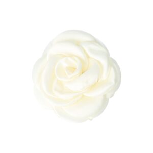 Haarspeld Duckklem 8cm – Haarbloem Roos – Wit