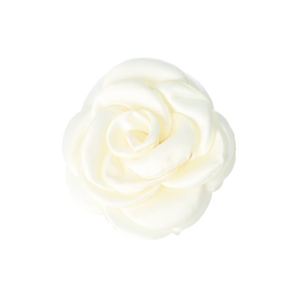 haarbloem klem broche zwart wit rood_4 Haarspeld Duckklem 8cm – Haarbloem Roos – Wit