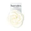 haarbloem klem broche zwart wit rood_6 Haarspeld Duckklem 8cm – Haarbloem Roos – Wit