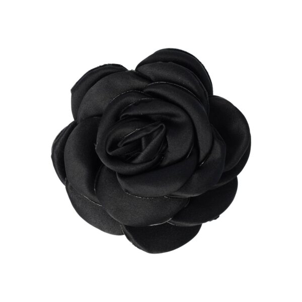 haarbloem klem broche zwart wit rood_7 Haarspeld Duckklem 8cm – Haarbloem Roos – Zwart