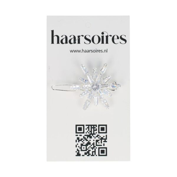 haarclip strass steentjes_16 Haarspeld Haarclip 3cm - Ster Facet Steentjes - Zilver
