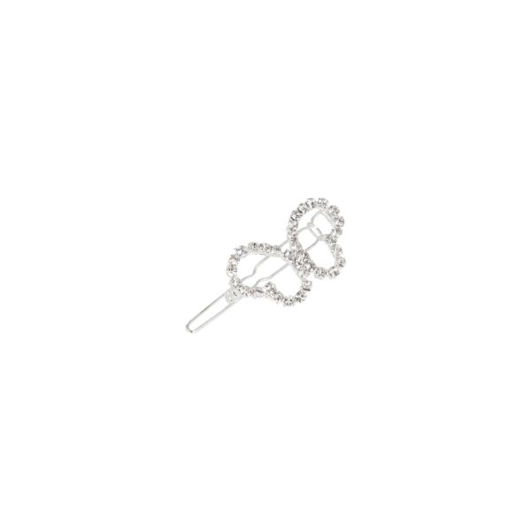 haarclip strass steentjes_23 Haarspeld Haarclip 3cm - Vlinder Strass Steentjes - Zilver