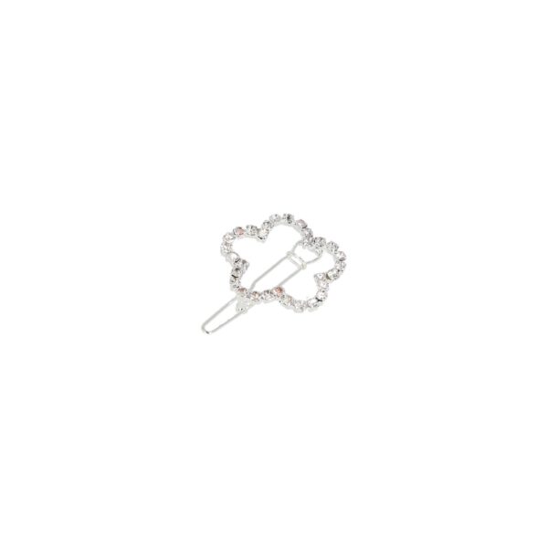 haarclip strass steentjes_24 Haarspeld Haarclip 2.5cm - Bloem Strass Steentjes - Zilver
