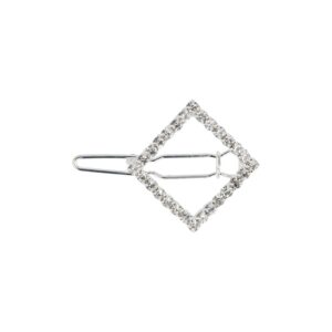 Haarspeld Haarclip 2cm - Vierkant Strass Steentjes - Zilver
