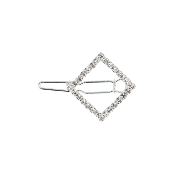 haarclip strass steentjes_3 Haarspeld Haarclip 2cm - Vierkant Strass Steentjes - Zilver