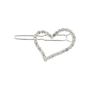 Haarspeld Haarclip 3cm - Hartje Strass Steentjes - Zilver
