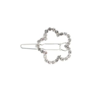 Haarspeld Haarclip 2.5cm - Bloem Strass Steentjes - Zilver