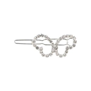 Haarspeld Haarclip 3cm - Vlinder Strass Steentjes - Zilver