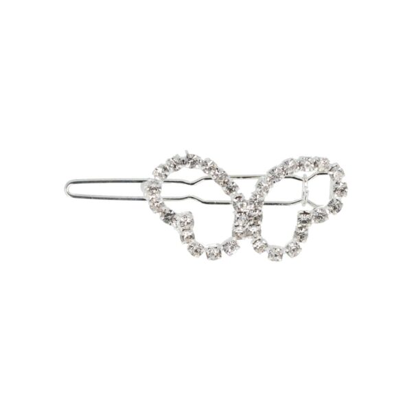 haarclip strass steentjes_6 Haarspeld Haarclip 3cm - Vlinder Strass Steentjes - Zilver