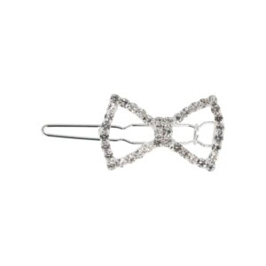 Haarspeld Haarclip 3cm - Strik Strass Steentjes - Zilver