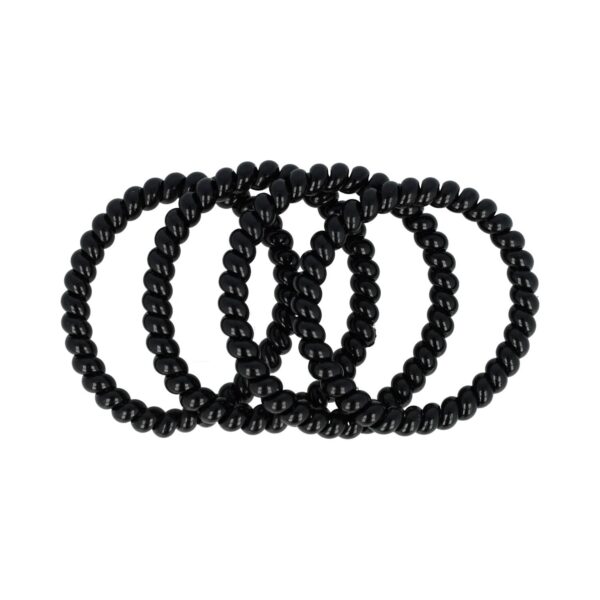 Haarelastieken Invisibobble - Smal - Telefoondraad - Zwart - Set van 4