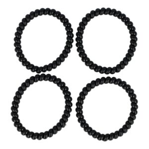 Haarelastieken Invisibobble - Smal - Telefoondraad - Zwart - Set van 4