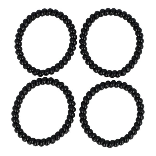 Haarelastieken Invisibobble - Smal - Telefoondraad - Zwart - Set van 4