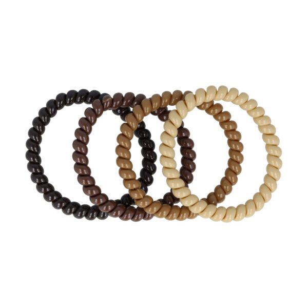 Haarelastieken Invisibobble - Smal - Telefoondraad - Bruin Beige - Set van 4