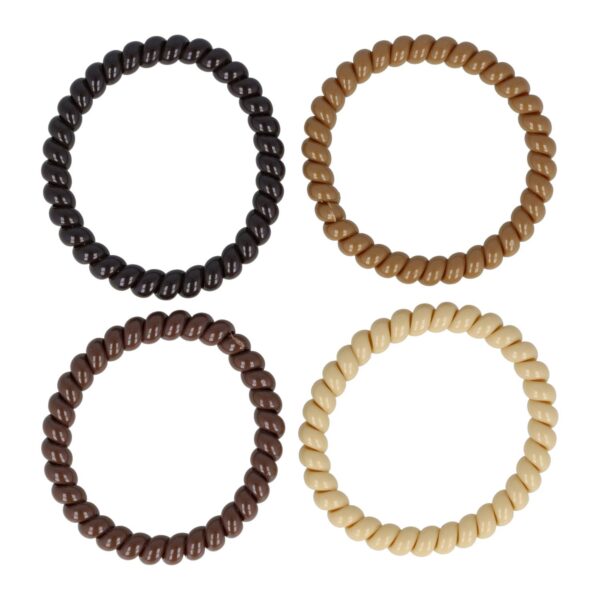 Haarelastieken Invisibobble - Smal - Telefoondraad - Bruin Beige - Set van 4