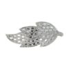 klikklak bladvorm glitter steentjes_1 Haarspeld Klikklak 8cm - Bladvorm - Glitter Steentjes - Zilver