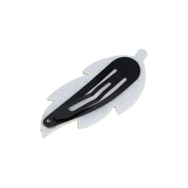 klikklak bladvorm glitter steentjes_10 Haarspeld Klikklak 8cm - Bladvorm - Glitter Steentjes - Zilver