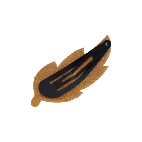 klikklak bladvorm glitter steentjes_15 Haarspeld Klikklak 8cm - Bladvorm - Glitter Steentjes - Bruin Goud