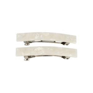 Haarspeld Patentspeld Recht 6cm – Marmer Patroon – Wit – Set van 2