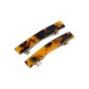 patentspeld 6,5cm marmer_16 Haarspeld Patentspeld Recht 6cm – Marmer Patroon – Zwart Bruin – Set van 2