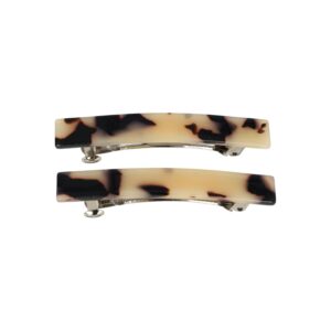 Haarspeld Patentspeld Recht 6cm – Marmer Patroon – Zwart Beige – Set van 2