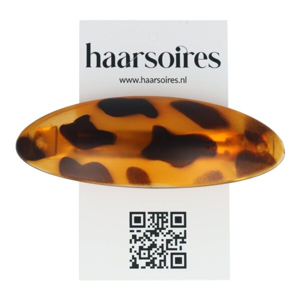 patentspeld ovaal9cm bruin zwart_3 Haarspeld Patentspeld Ovaal 9cm – Basic – Gevlekt – Bruin