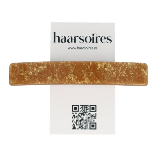 patentspeld recht 11cm marmer_16 Haarspeld Patentspeld Recht 11cm – Marmer Patroon – Goud Bruin