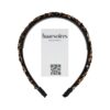 Haarband Diadeem 1.5cm – Gevlochten – Panterprint Stof & Kunststof – Zwart Beige Bruin