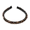 Haarband Diadeem 1.5cm – Gevlochten – Panterprint Stof & Kunststof – Zwart Beige Bruin