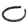 Haarband Diadeem 1.5cm – Gevlochten – Panterprint Stof & Kunststof – Zwart Beige Bruin