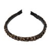 Haarband Diadeem 1.5cm – Gevlochten – Panterprint Stof & Kunststof – Zwart Bruin
