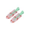 Duckklem Beautyclips kersen roze gren_3 Haarspeld Duckklemmen 6cm – Platte Vorm Beautyclips – Kersenprint – Roze Rood Groen – Set van 2