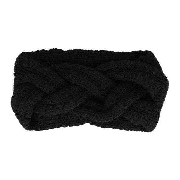 Haarband knitted zwart_3 Haarband Gevlochten 10cm – Effen Kleur – Gebreide Stof – Zwart (kopie)