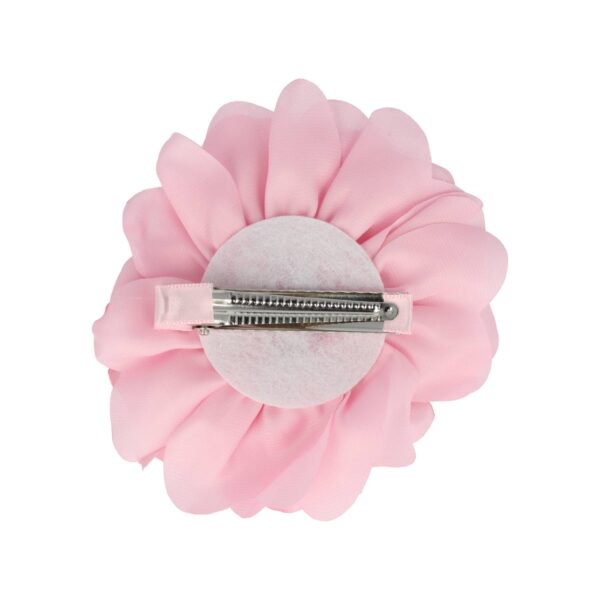 Haarspeld Duckklem 10cm – Haarbloem – Gladde Stof – Roze