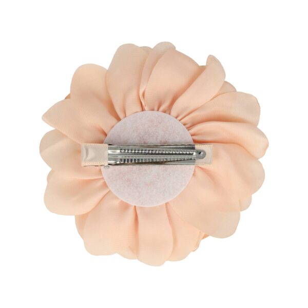 Haarspeld Duckklem 10cm – Haarbloem – Gladde Stof – Perzik Roze