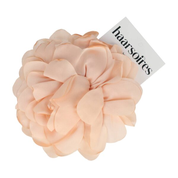 Haarspeld Duckklem 10cm – Haarbloem – Gladde Stof – Perzik Roze