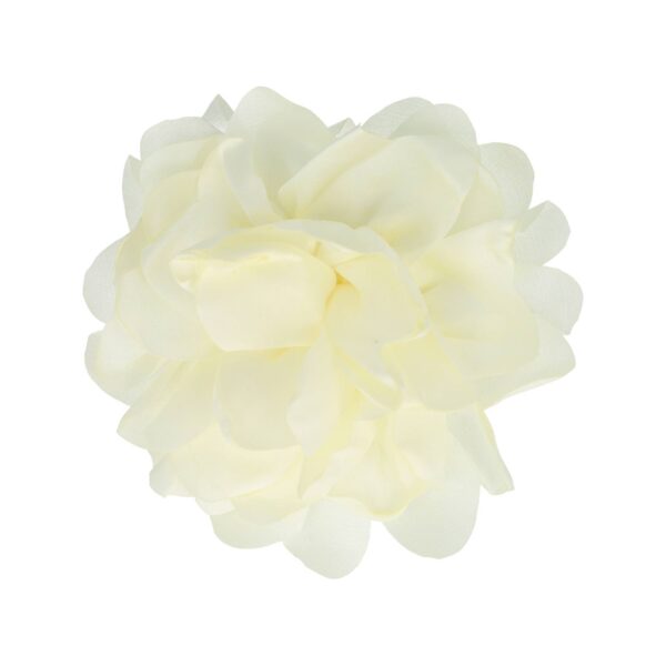 Haarspeld Duckklem 10cm – Haarbloem – Gladde Stof – Creme